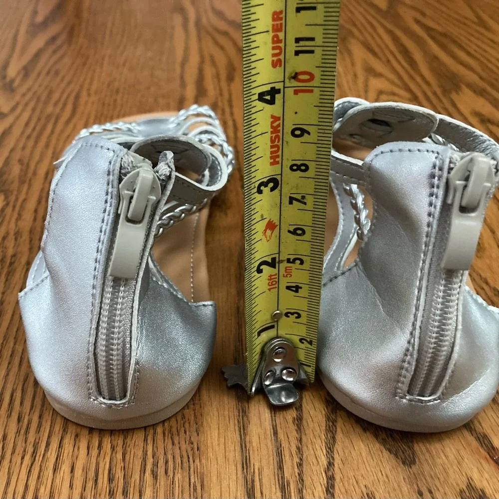 🪩⚡️GLADIATOR⚡️🪩SANDALS w/braided straps&zip heel closure SILVER size13 ⭐️NWT⭐️